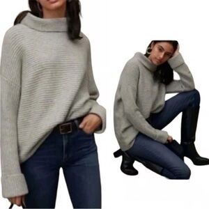 Anthropologie Light Gray Turtleneck Sweater